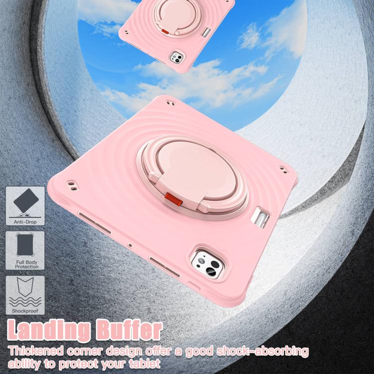 For iPad Pro 11 2025 / 2024 Rotation Handle Holder Silicone Hybrid PC Tablet Case