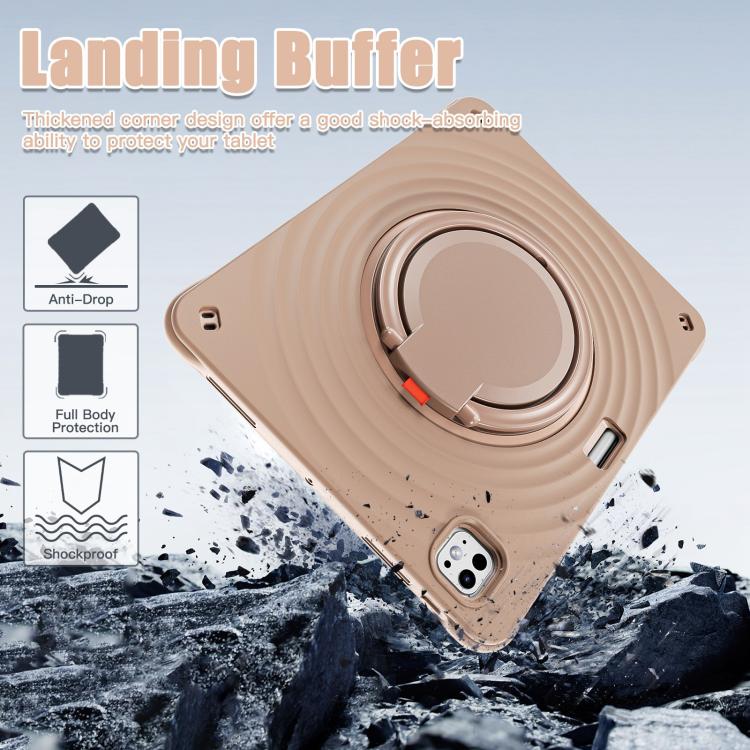 For iPad Pro 13 2025 / 2024 Rotation Handle Holder Silicone Hybrid PC Tablet Case