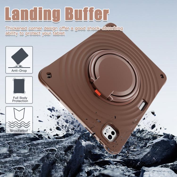 For iPad Pro 13 2025 / 2024 Rotation Handle Holder Silicone Hybrid PC Tablet Case