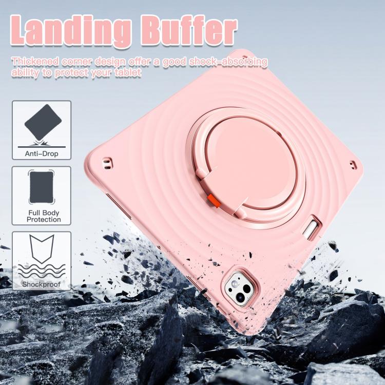 For iPad Pro 13 2025 / 2024 Rotation Handle Holder Silicone Hybrid PC Tablet Case