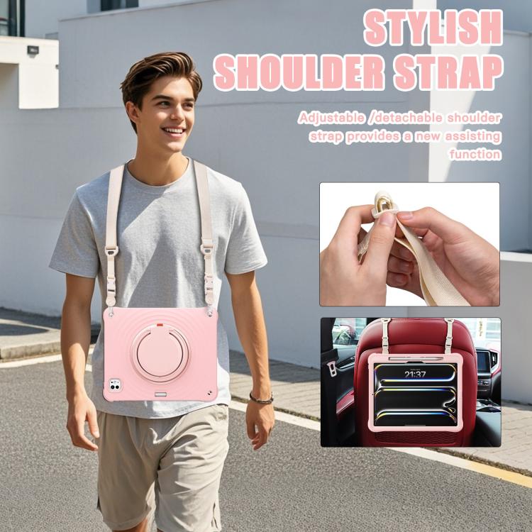 For iPad Pro 13 2025 / 2024 Rotation Handle Holder Silicone Hybrid PC Tablet Case