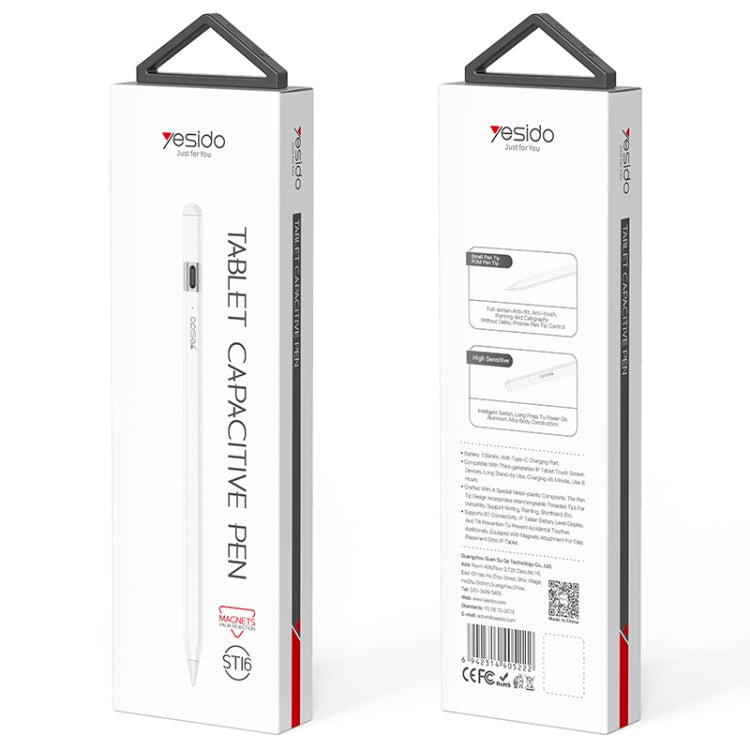 For iPad Yesido ST16 Anti-mistouch Capacitive Stylus - White