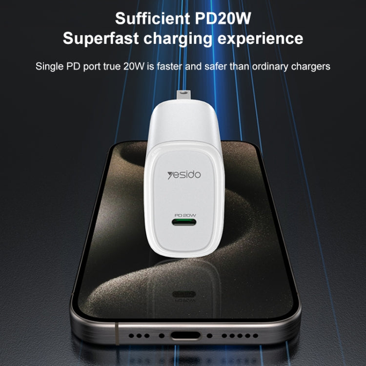 Yesido YC11U 20W PD USB-C / Type-C Fast Charging Charger, Specification:US Plug - White