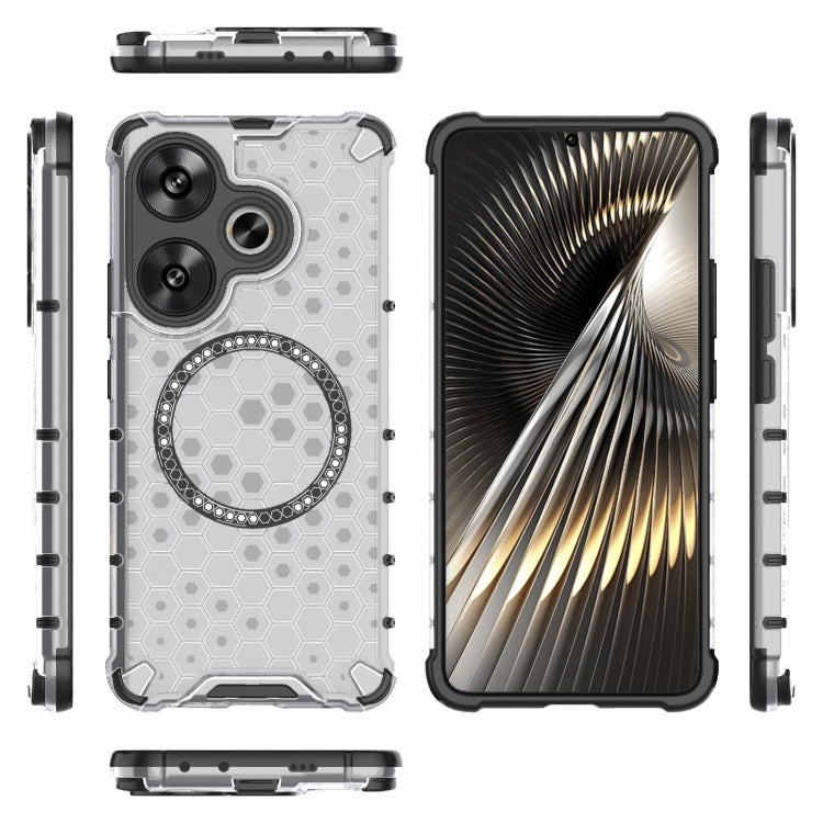 For Xiaomi Redmi Turbo 3 Honeycomb Magnetic Ring Shockproof Phone Case