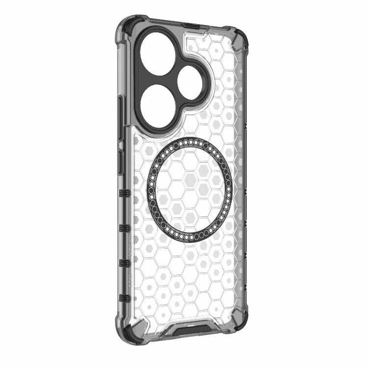 For Xiaomi Redmi Turbo 3 Honeycomb Magnetic Ring Shockproof Phone Case