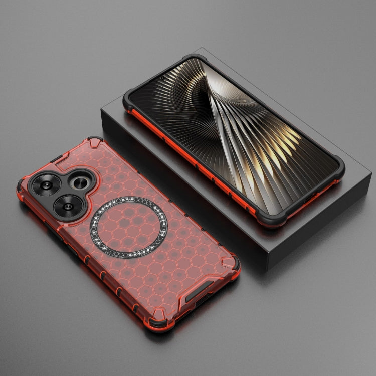 For Xiaomi Redmi Turbo 3 Honeycomb Magnetic Ring Shockproof Phone Case
