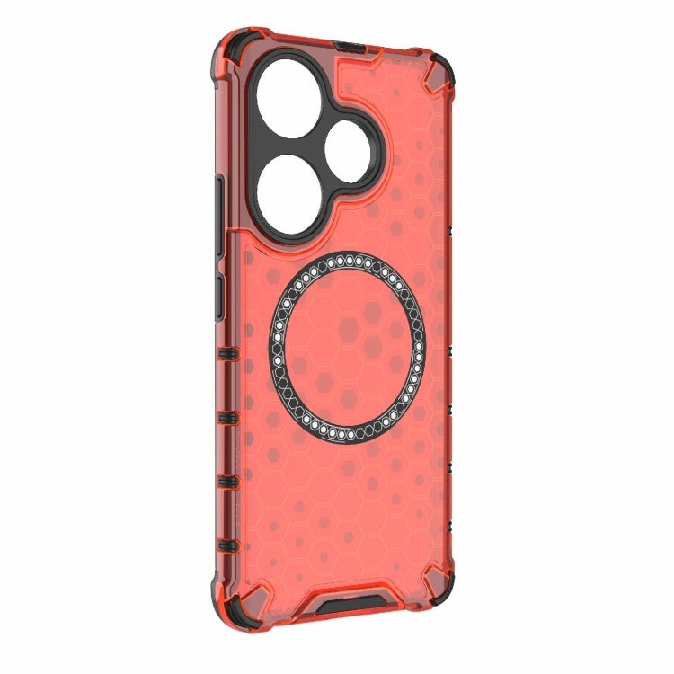 For Xiaomi Redmi Turbo 3 Honeycomb Magnetic Ring Shockproof Phone Case