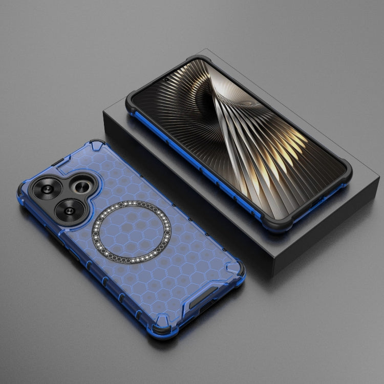 For Xiaomi Redmi Turbo 3 Honeycomb Magnetic Ring Shockproof Phone Case