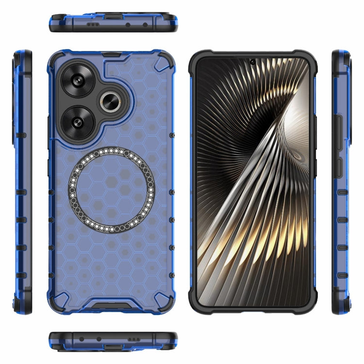 For Xiaomi Redmi Turbo 3 Honeycomb Magnetic Ring Shockproof Phone Case