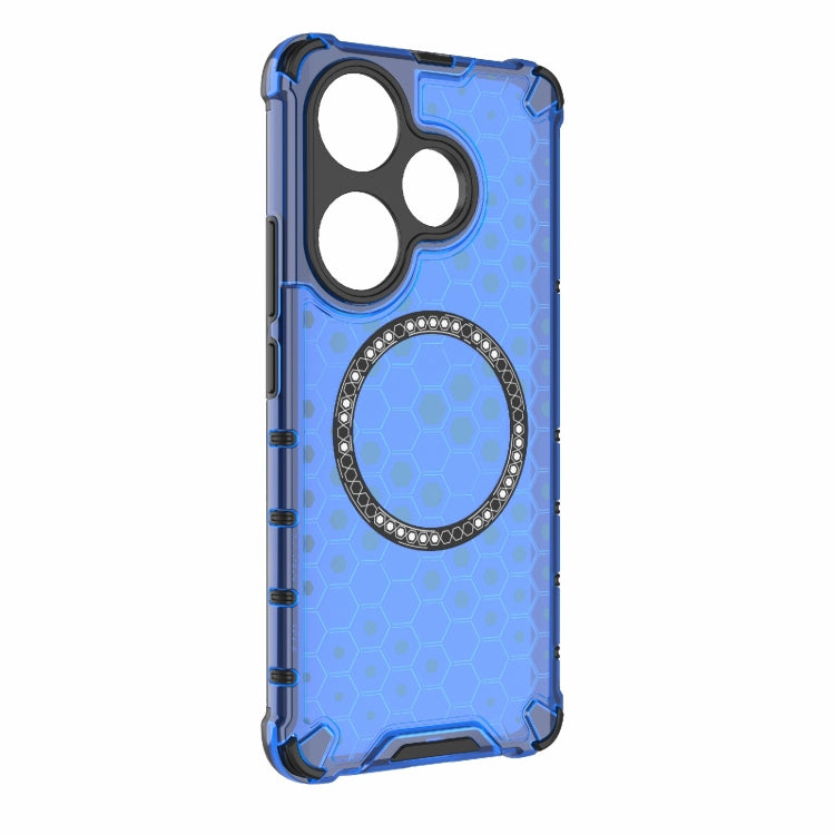 For Xiaomi Redmi Turbo 3 Honeycomb Magnetic Ring Shockproof Phone Case