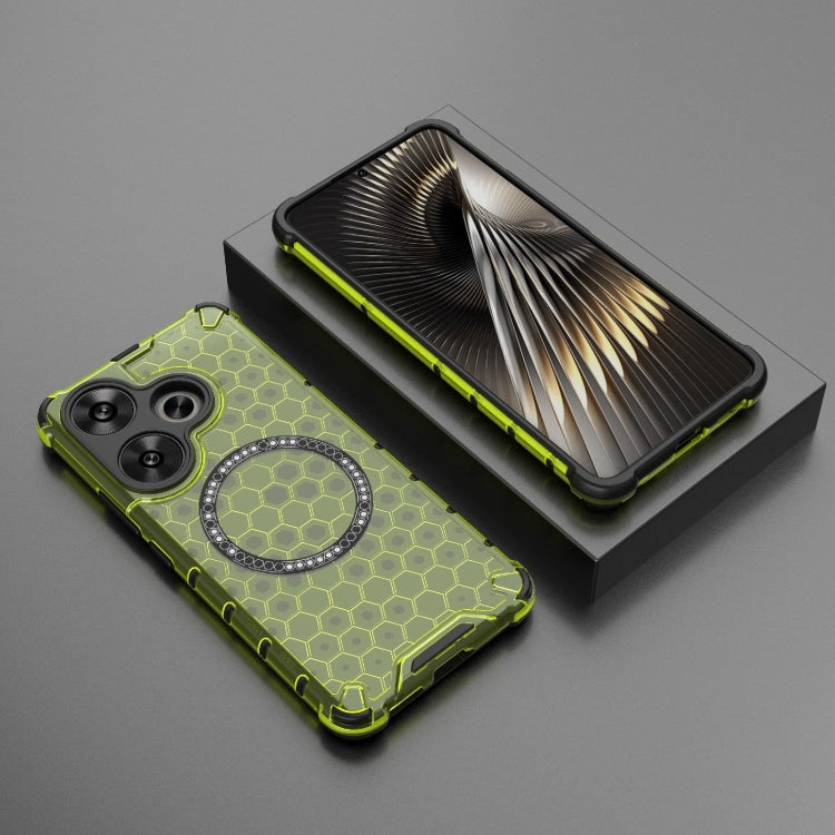 For Xiaomi Redmi Turbo 3 Honeycomb Magnetic Ring Shockproof Phone Case