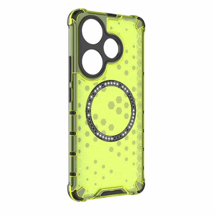 For Xiaomi Redmi Turbo 3 Honeycomb Magnetic Ring Shockproof Phone Case