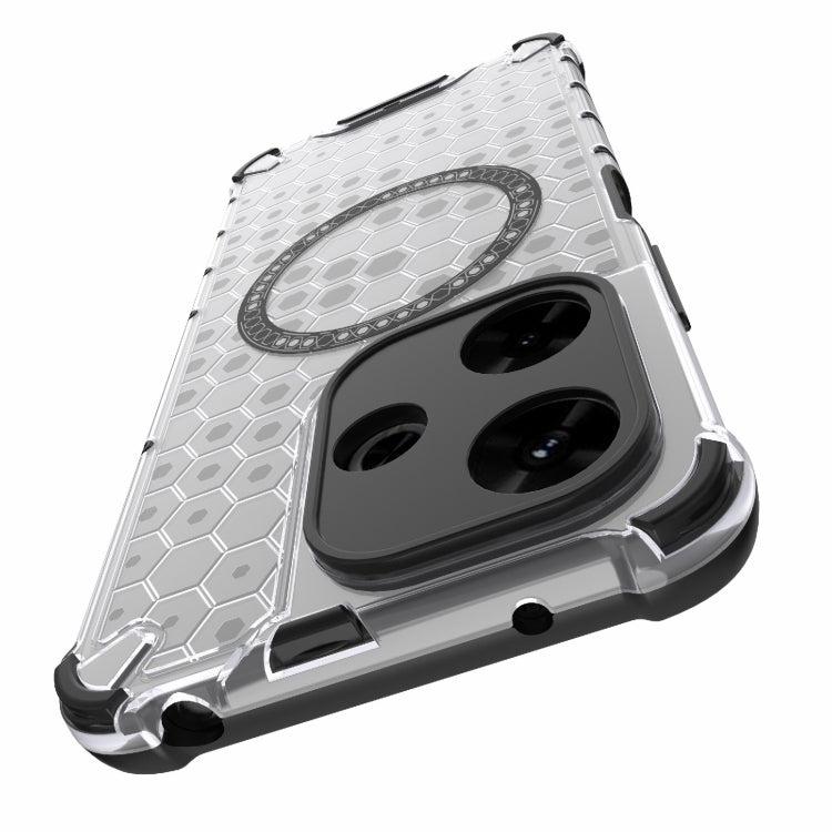 For Redmi 13 4G Global Honeycomb Magnetic Ring Shockproof Phone Case