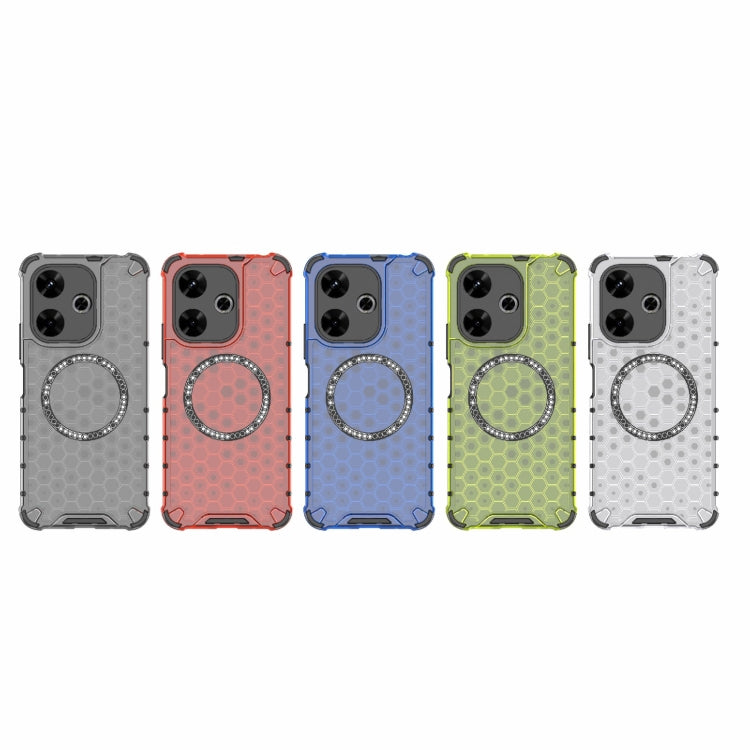 For Redmi 13 4G Global Honeycomb Magnetic Ring Shockproof Phone Case