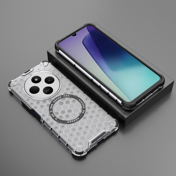 For Redmi 14C 4G Global Honeycomb Magnetic Ring Shockproof Phone Case