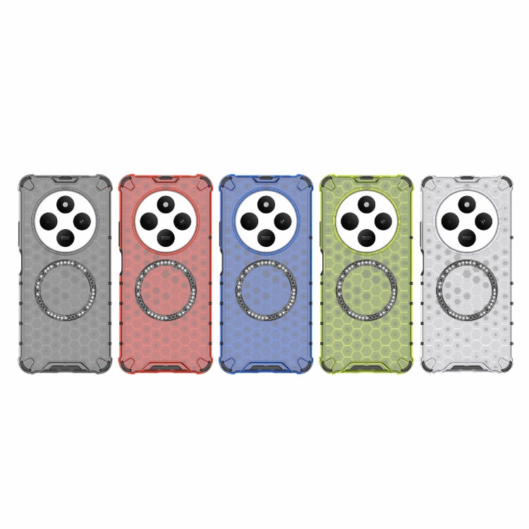 For Redmi 14C 4G Global Honeycomb Magnetic Ring Shockproof Phone Case