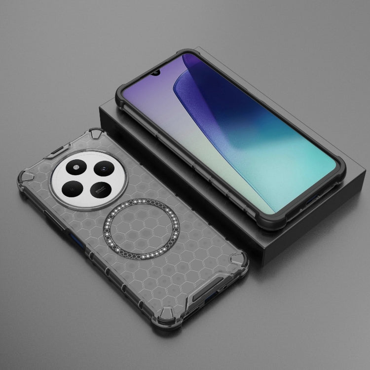 For Redmi 14C 4G Global Honeycomb Magnetic Ring Shockproof Phone Case