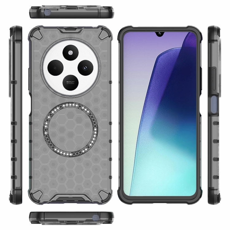 For Redmi 14C 4G Global Honeycomb Magnetic Ring Shockproof Phone Case