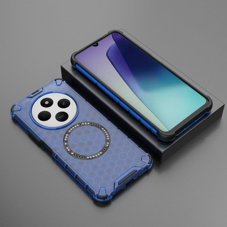 For Redmi 14C 4G Global Honeycomb Magnetic Ring Shockproof Phone Case
