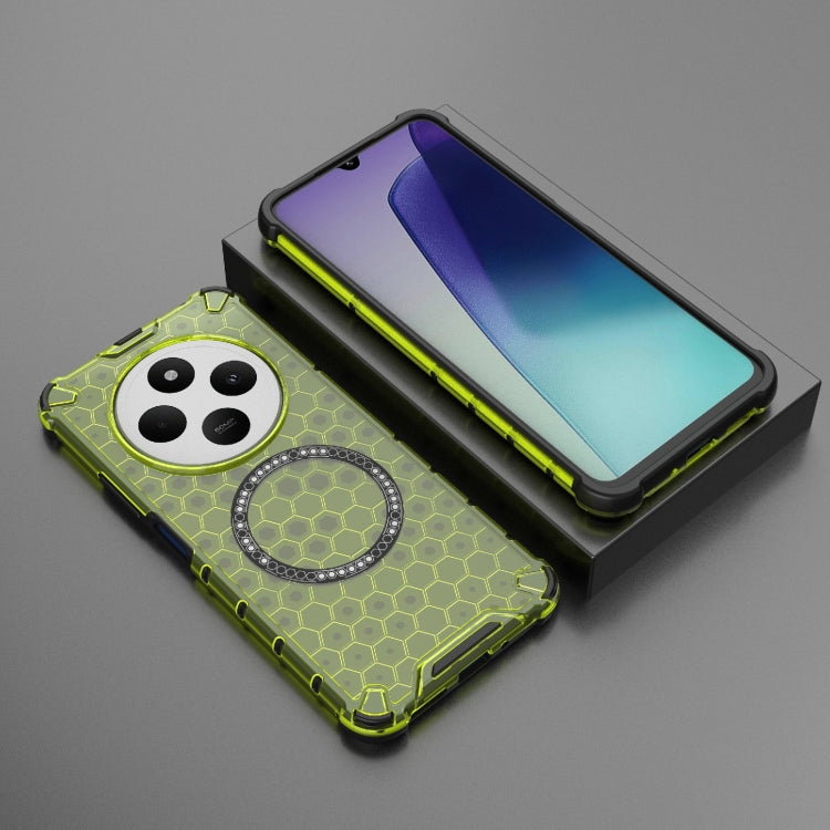 For Redmi 14C 4G Global Honeycomb Magnetic Ring Shockproof Phone Case