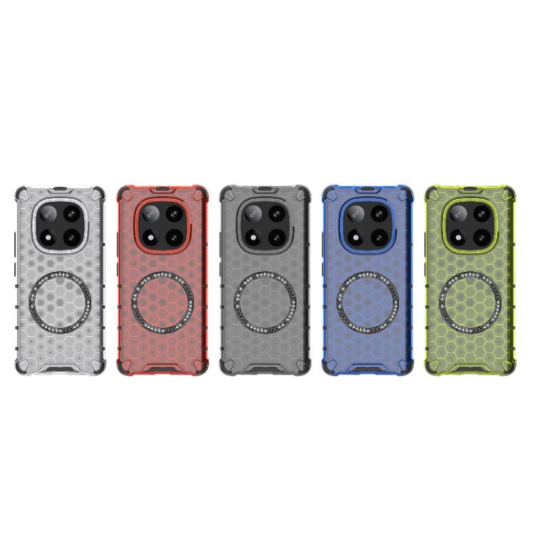 For Redmi Note 14 Pro 5G Honeycomb Magnetic Ring Shockproof Phone Case
