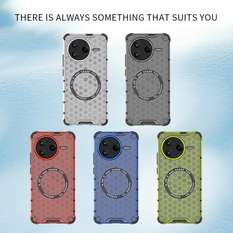 For Redmi K80 5G / Poco F7 Pro Honeycomb Magnetic Ring Shockproof Phone Case