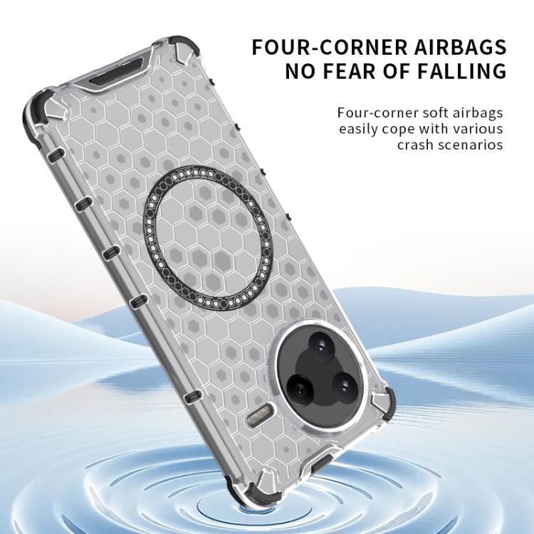 For Redmi K80 5G / Poco F7 Pro Honeycomb Magnetic Ring Shockproof Phone Case