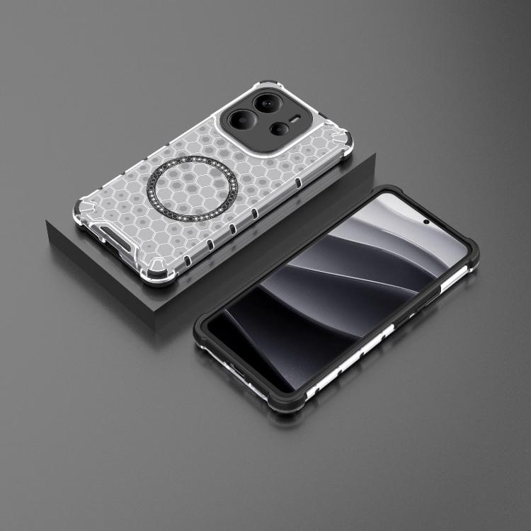 For Redmi Note 14 4G 163.25mm Global Honeycomb Magnetic Ring Shockproof Phone Case