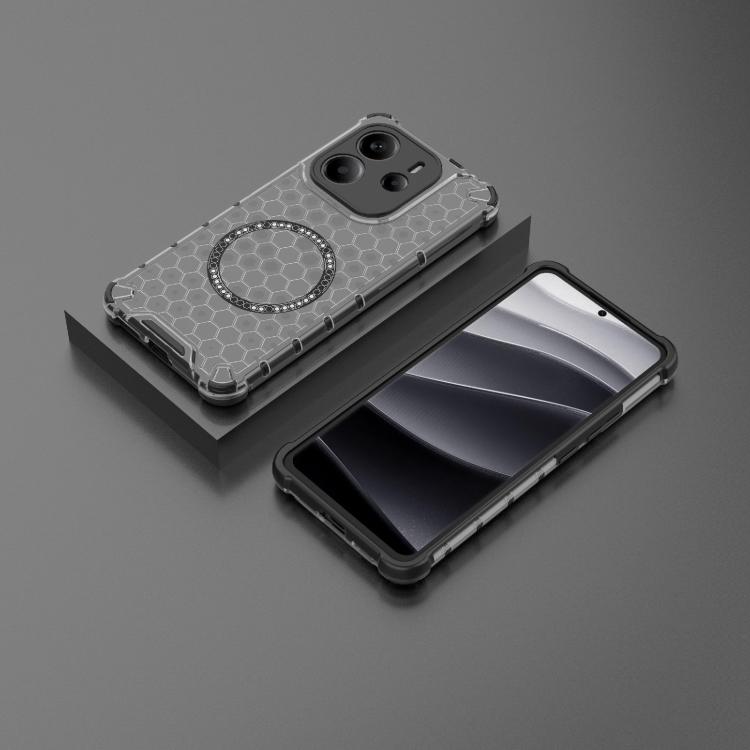 For Redmi Note 14 4G 163.25mm Global Honeycomb Magnetic Ring Shockproof Phone Case