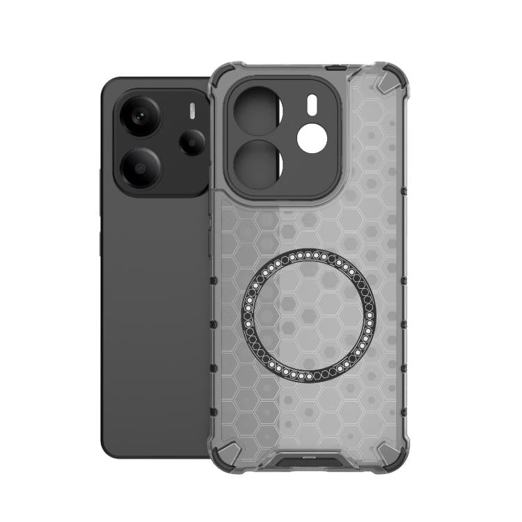 For Redmi Note 14 4G 163.25mm Global Honeycomb Magnetic Ring Shockproof Phone Case