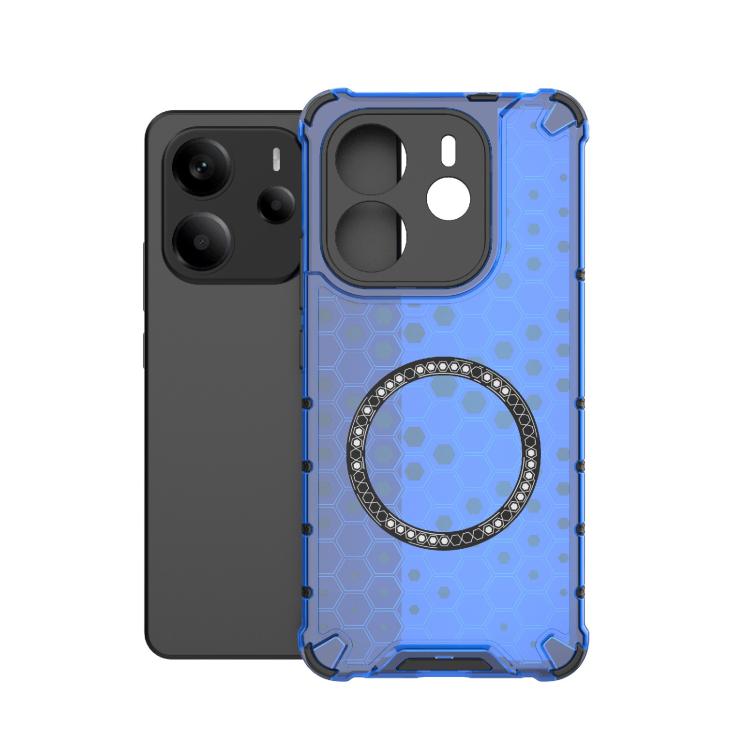 For Redmi Note 14 4G 163.25mm Global Honeycomb Magnetic Ring Shockproof Phone Case