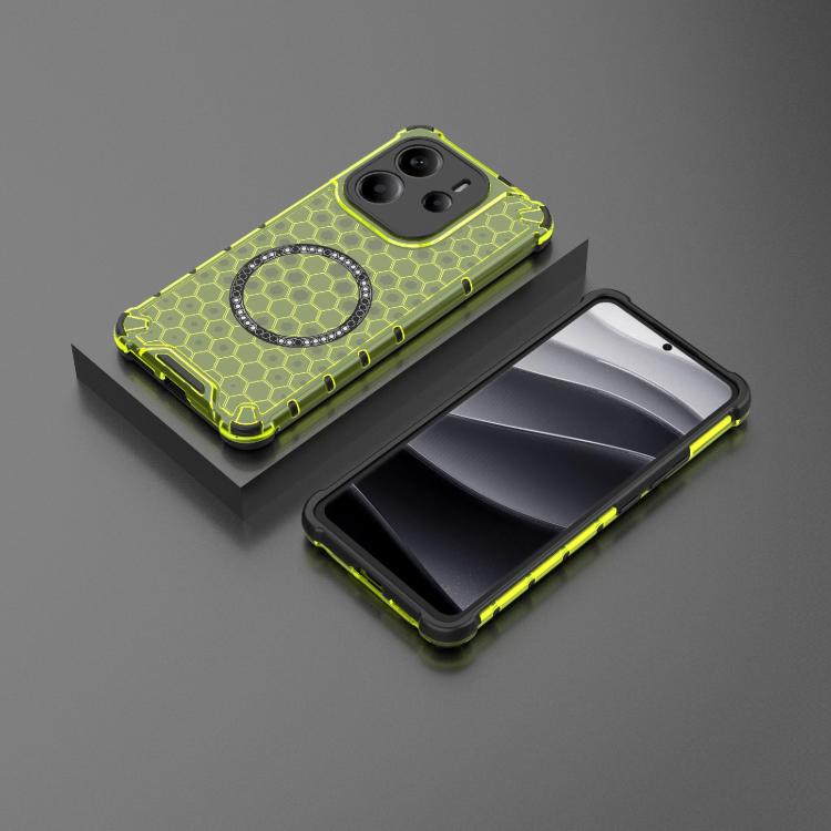 For Redmi Note 14 4G 163.25mm Global Honeycomb Magnetic Ring Shockproof Phone Case