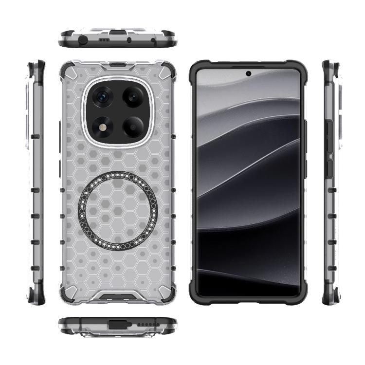 For Redmi Note 14 Pro 4G Global Honeycomb Magnetic Ring Shockproof Phone Case