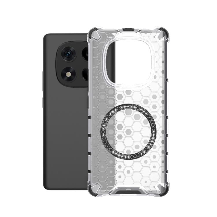 For Redmi Note 14 Pro 4G Global Honeycomb Magnetic Ring Shockproof Phone Case