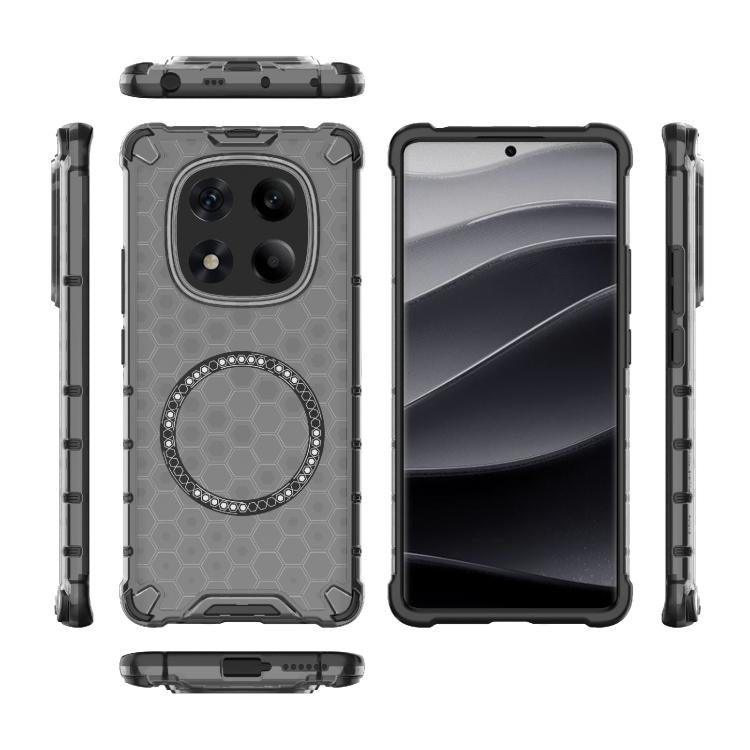 For Redmi Note 14 Pro 4G Global Honeycomb Magnetic Ring Shockproof Phone Case