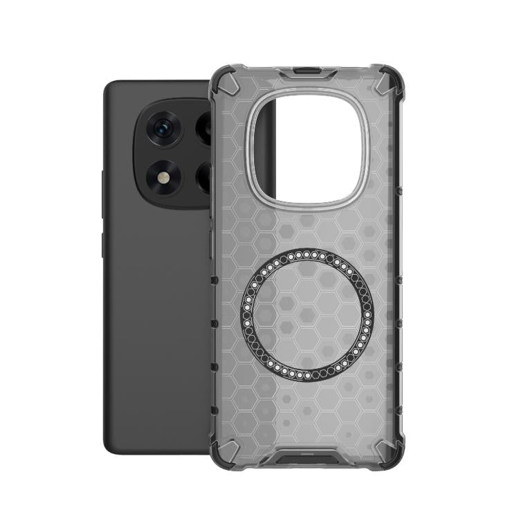 For Redmi Note 14 Pro 4G Global Honeycomb Magnetic Ring Shockproof Phone Case