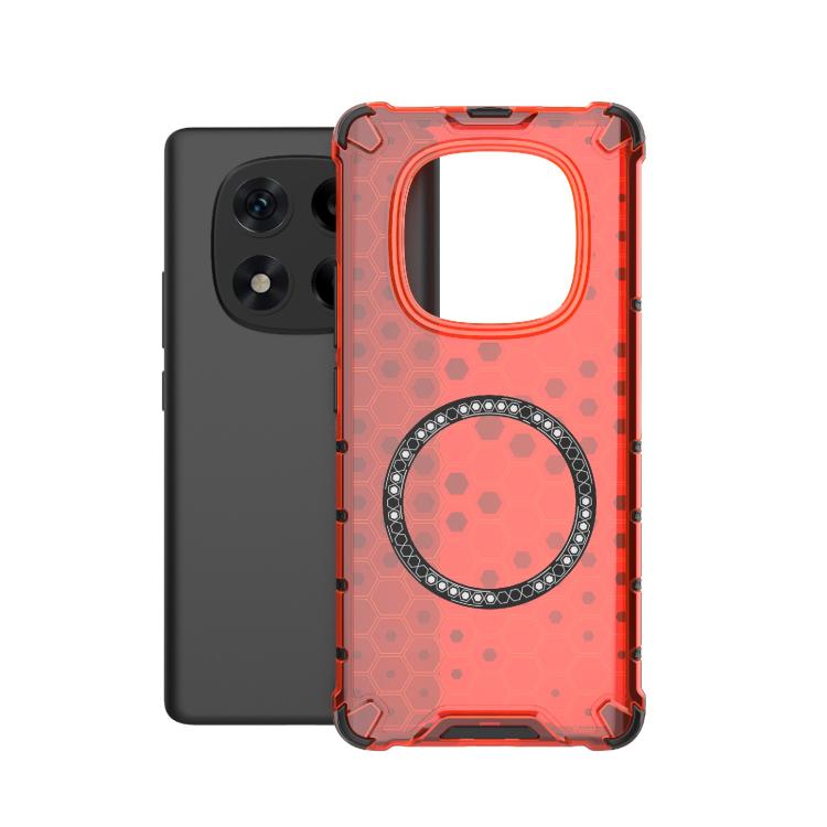 For Redmi Note 14 Pro 4G Global Honeycomb Magnetic Ring Shockproof Phone Case