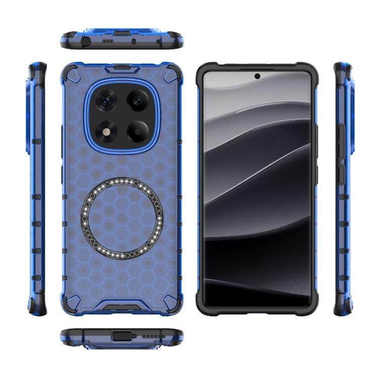 For Redmi Note 14 Pro 4G Global Honeycomb Magnetic Ring Shockproof Phone Case