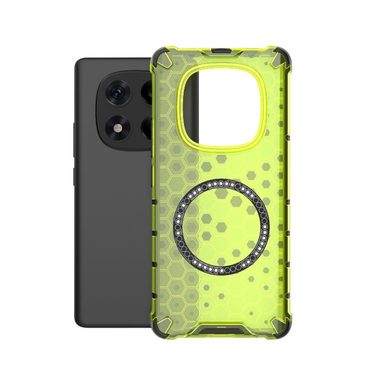 For Redmi Note 14 Pro 4G Global Honeycomb Magnetic Ring Shockproof Phone Case