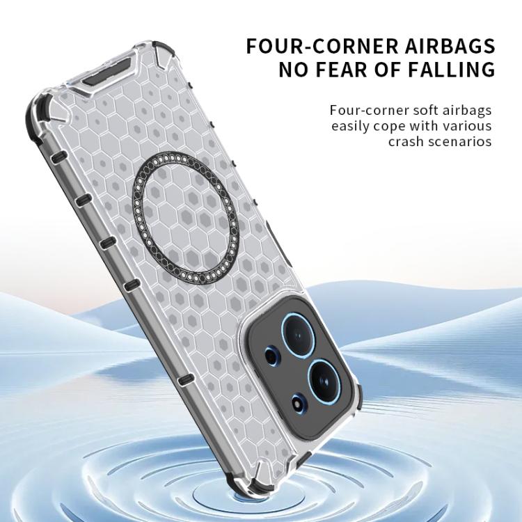 For Redmi 15C 5G / 4G Global 171mm Honeycomb Magnetic Ring Shockproof Phone Case