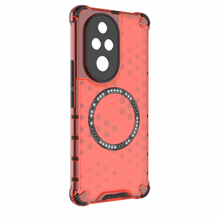 For Honor 200 Pro Honeycomb Magnetic Ring Shockproof Phone Case