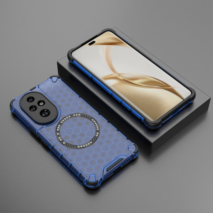 For Honor 200 Pro Honeycomb Magnetic Ring Shockproof Phone Case