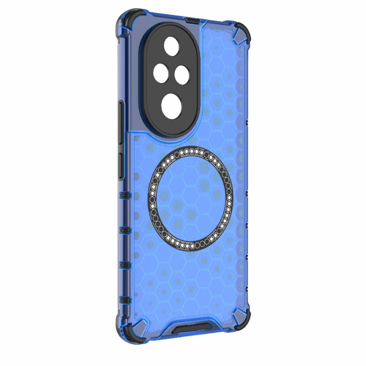For Honor 200 Pro Honeycomb Magnetic Ring Shockproof Phone Case