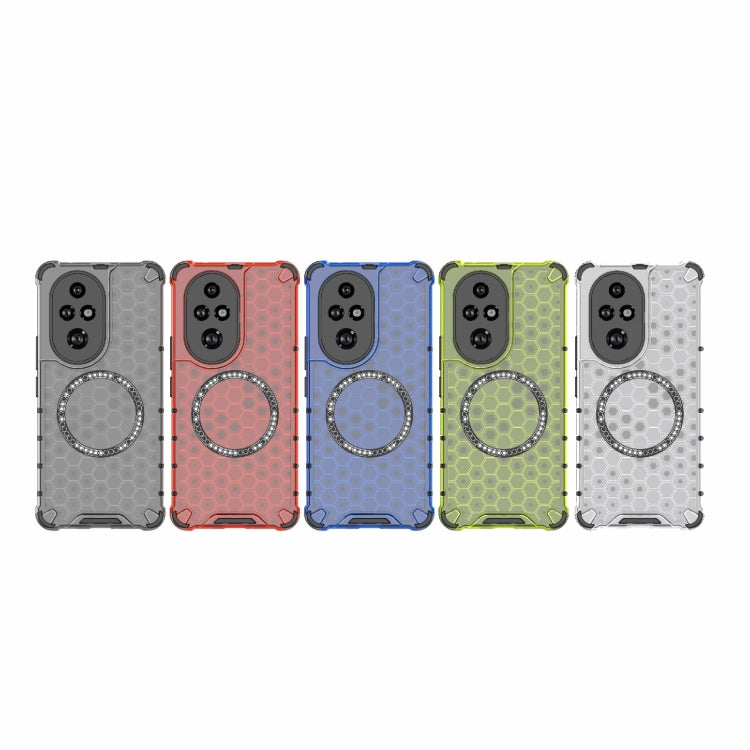 For Honor 200 Pro Honeycomb Magnetic Ring Shockproof Phone Case
