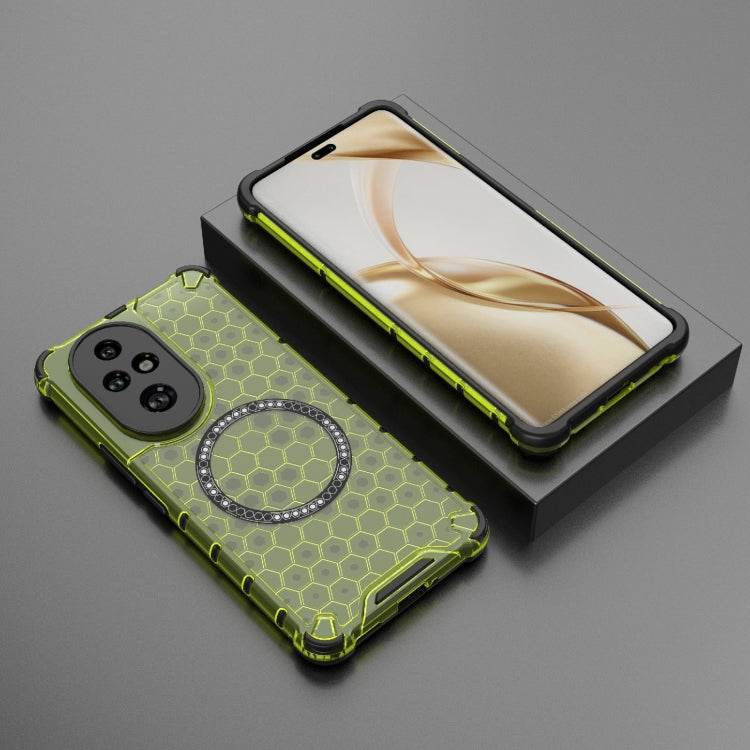 For Honor 200 Pro Honeycomb Magnetic Ring Shockproof Phone Case