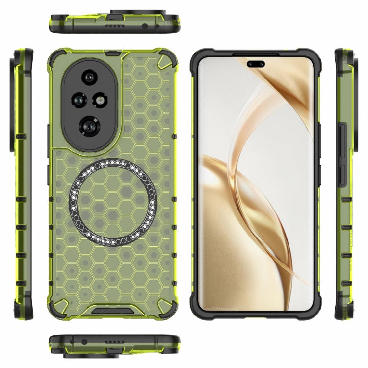 For Honor 200 Pro Honeycomb Magnetic Ring Shockproof Phone Case