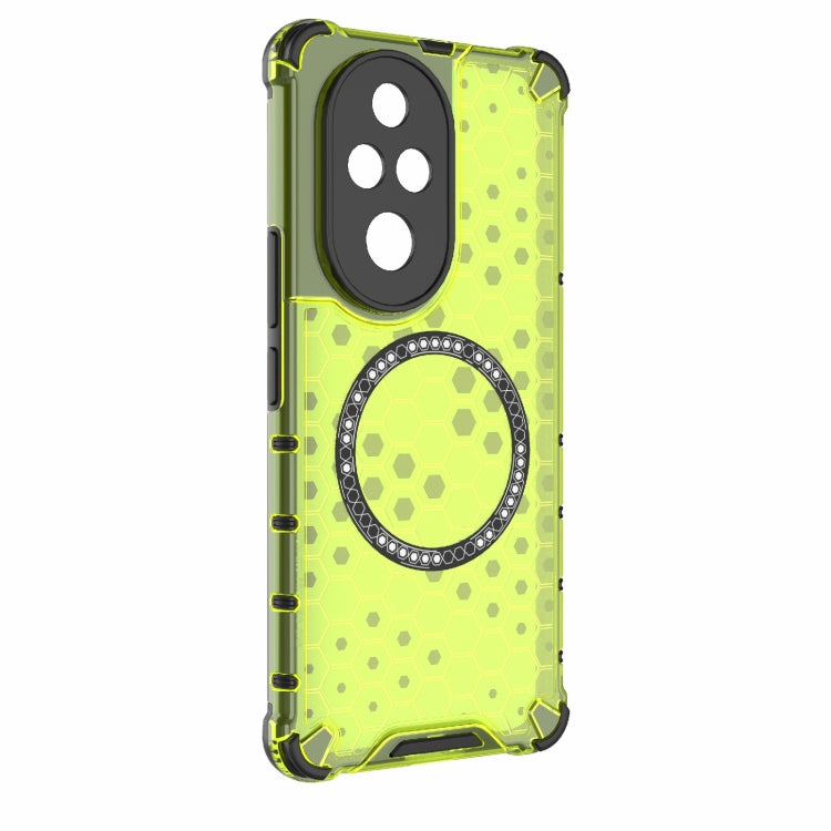 For Honor 200 Pro Honeycomb Magnetic Ring Shockproof Phone Case