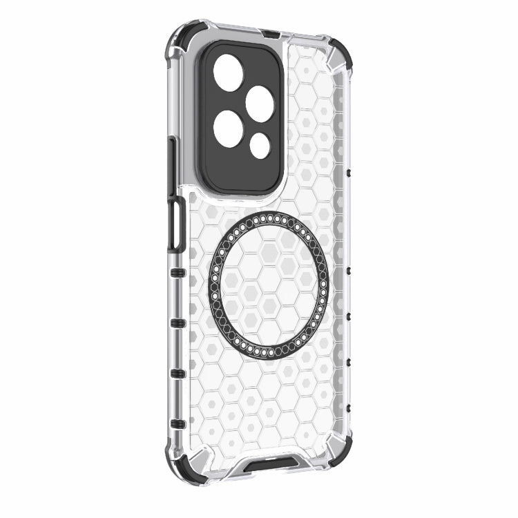 For Honor 200 Lite Global Honeycomb Magnetic Ring Shockproof Phone Case