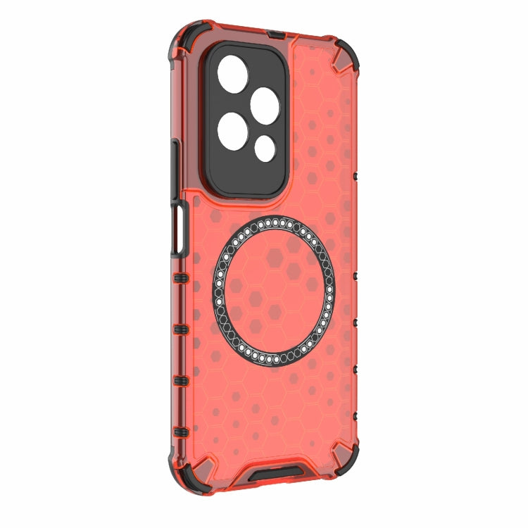 For Honor 200 Lite Global Honeycomb Magnetic Ring Shockproof Phone Case