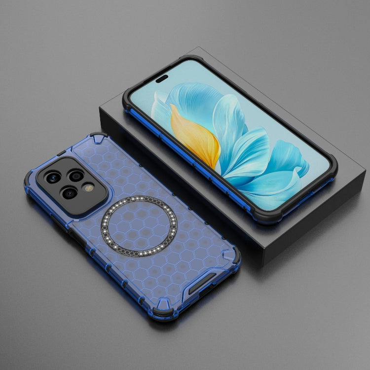 For Honor 200 Lite Global Honeycomb Magnetic Ring Shockproof Phone Case